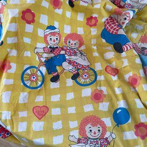VINTAGE Raggedy Ann and Andy Top and Fitted Twin Sheet Set